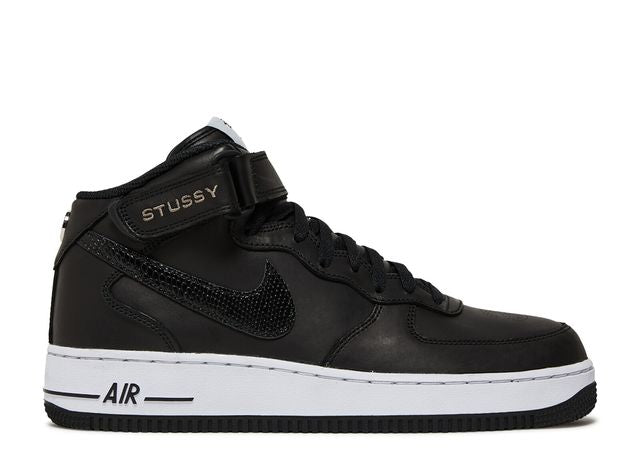 Nike Air Force 1 Mid Stussy Black White - House-of-Sneakers