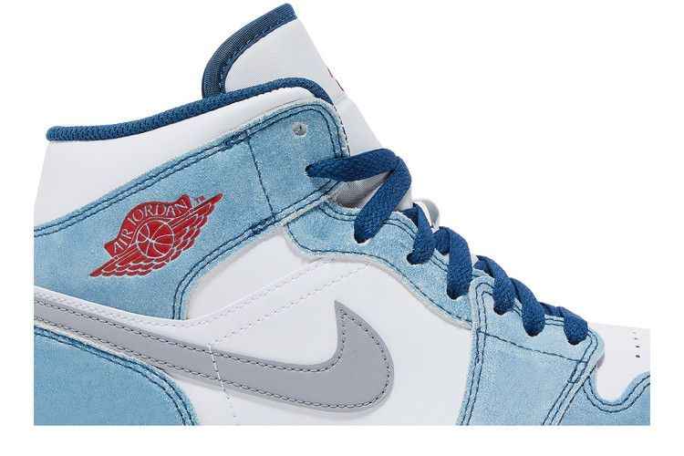 Air Jordan 1 Mid French Blue Fire Red - Air Jordan Sneaker, Detailansicht 3