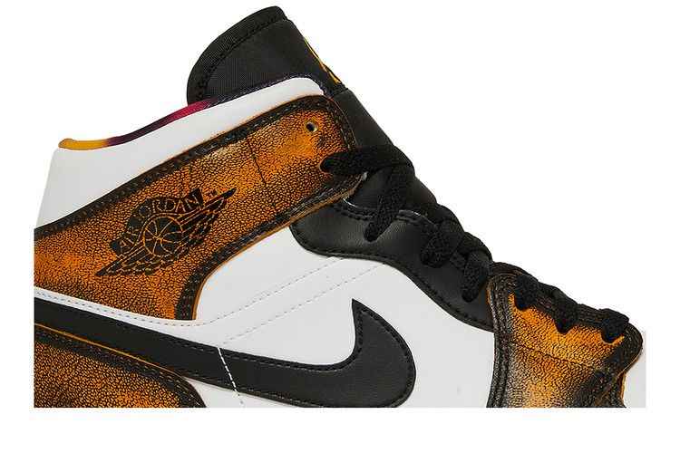 Air Jordan 1 Mid SE Orange Wear Away - Air Jordan Sneaker, Detailansicht 3