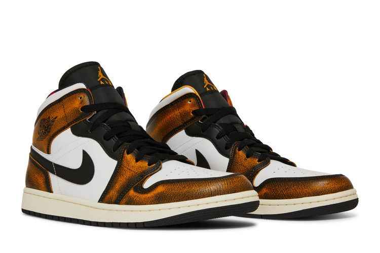 Air Jordan 1 Mid SE Orange Wear Away - Air Jordan Sneaker, Detailansicht 9