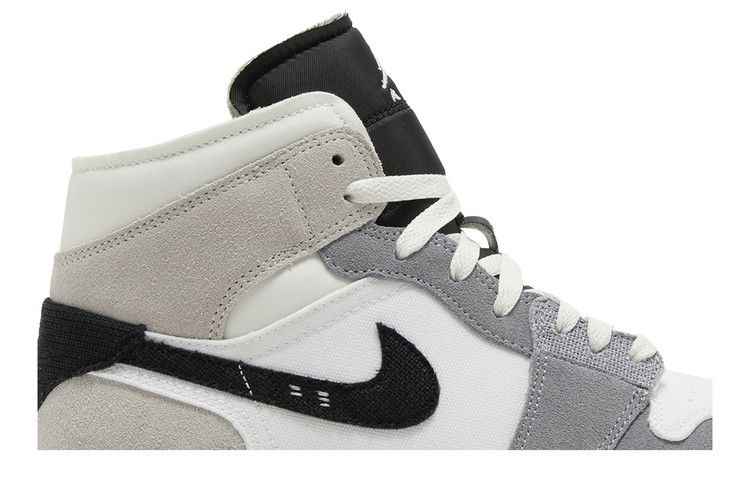 Air Jordan 1 Mid SE Craft White Cement Grey Black - Air Jordan Sneaker, Detailansicht 3