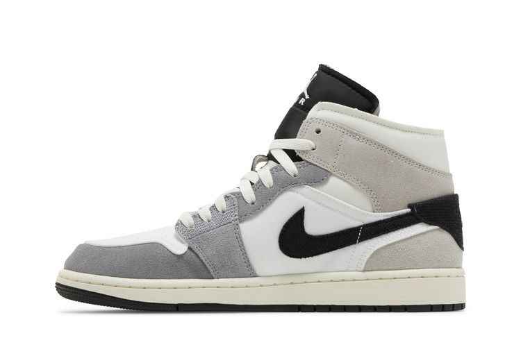 Air Jordan 1 Mid SE Craft White Cement Grey Black - Air Jordan Sneaker, Detailansicht 4