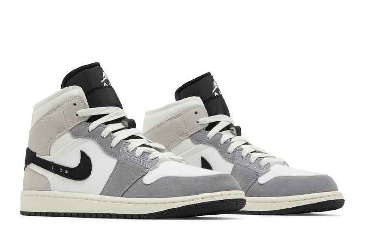 Air Jordan 1 Mid SE Craft White Cement Grey Black - Air Jordan Sneaker, Detailansicht 9