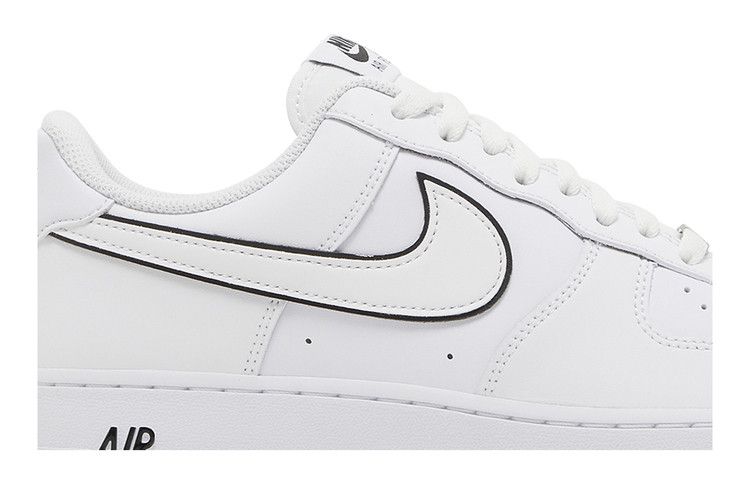 Nike Air Force 1 '07 Low White Black Outline Swoosh - Nike Sneaker, Detailansicht 3
