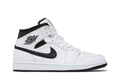 Air Jordan 1 Mid Weiß Schwarz - Nike Sneaker, Detailansicht 2