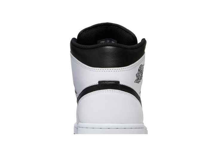 Air Jordan 1 Mid Weiß Schwarz - Nike Sneaker, Detailansicht 8