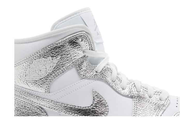Air Jordan 1 Mid SE Metallic Silver - Air Jordan Sneaker, Detailansicht 3