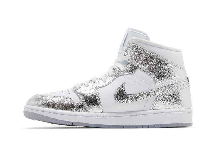 Air Jordan 1 Mid SE Metallic Silver - Air Jordan Sneaker, Detailansicht 4
