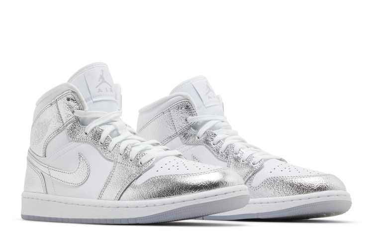 Air Jordan 1 Mid SE Metallic Silver - Air Jordan Sneaker, Detailansicht 9