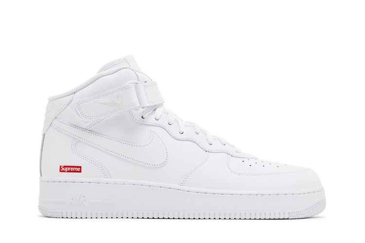 Supreme x Nike Air Force 1 Mid Box Logo - Triple White - Nike Sneaker