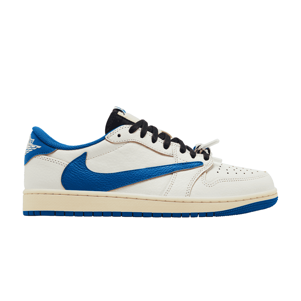 Fragment Design x Travis Scott x Air Jordan 1 Retro Low OG SP Sail Military Blue - Air Jordan Sneaker