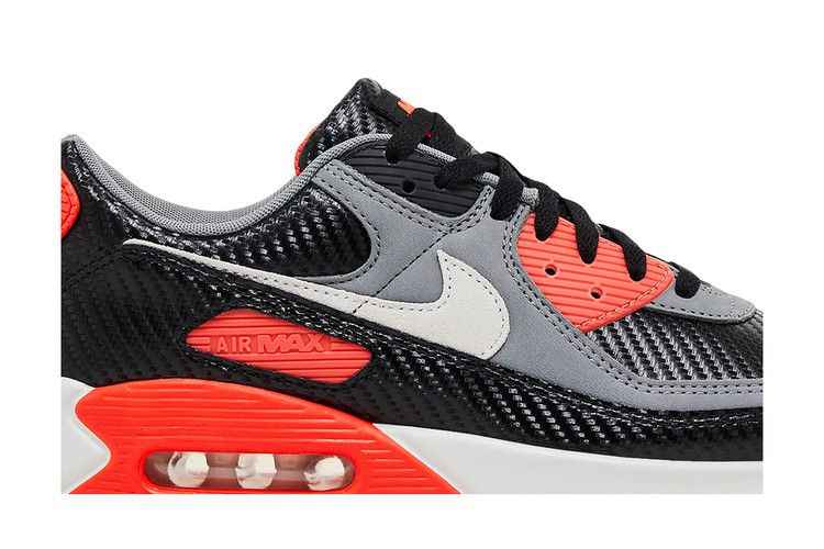 Nike Mens Air Max 90 Premium Carbon Fiber Infrared - Nike Sneaker, Detailansicht 3