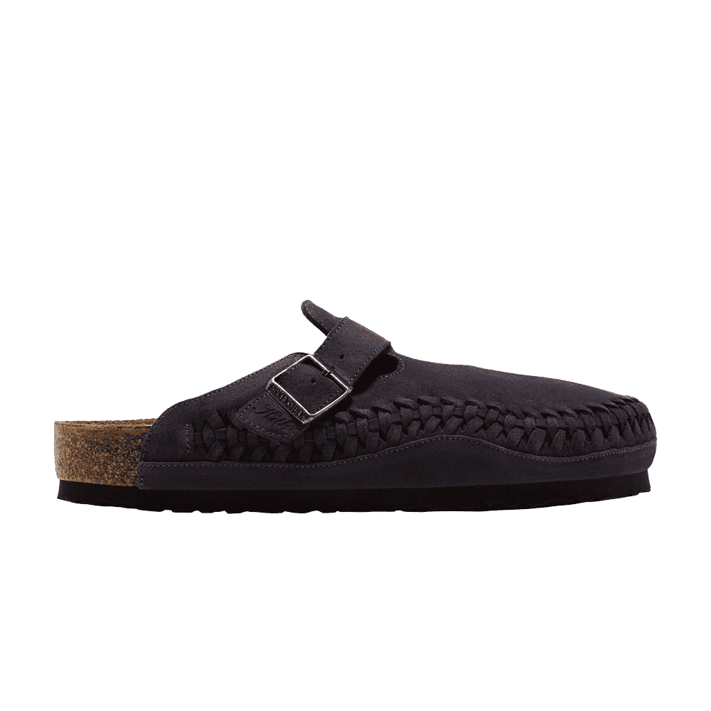 Kith x Birkenstock Boston Braided Rabbit Grey