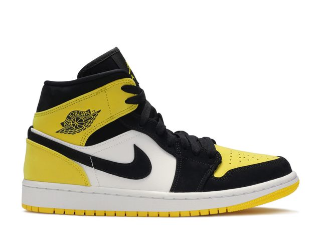 Air Jordan 1 Mid Yellow Toe Black - House-of-Sneakers