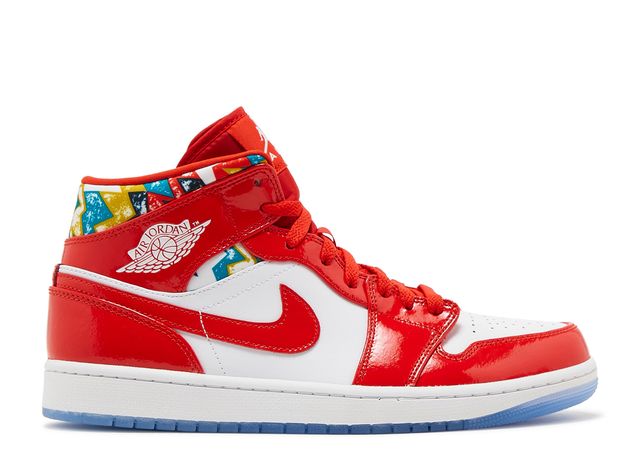 Air Jordan 1 Mid Barcelona Sweater Red Patent - House-of-Sneakers