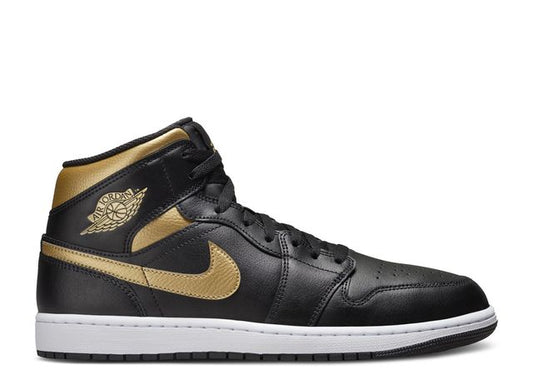 Air Jordan 1 Mid Black Metallic Gold