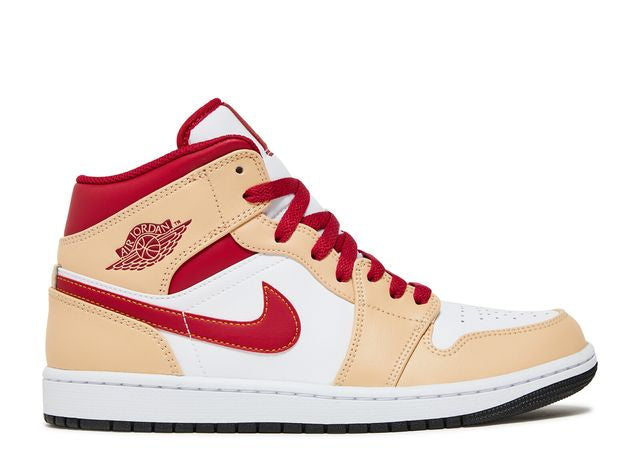 Air Jordan 1 Mid Light Curry Cardinal