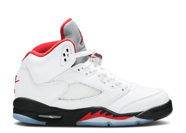 Air Jordan 5 Retro Fire Red Silver Tongue (GS) - House-of-Sneakers