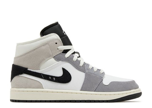 Air Jordan 1 Mid SE Craft White Cement Grey Black