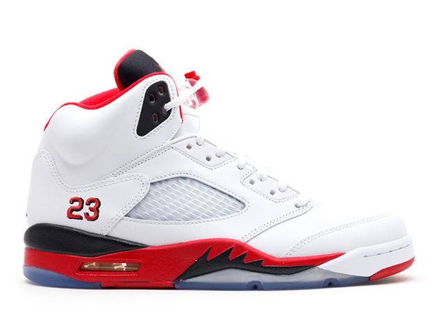 Air Jordan 5 Retro Fire Red Black Tongue