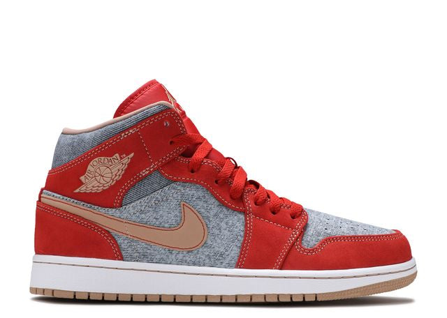 Air Jordan 1 Mid Denim Red - House-of-Sneakers