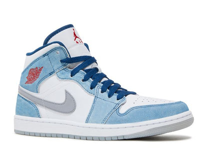 Air Jordan 1 Mid French Blue Fire Red