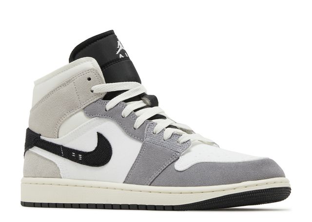 Air Jordan 1 Mid SE Craft White Cement Grey Black