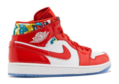 Air Jordan 1 Mid Barcelona Sweater Red Patent