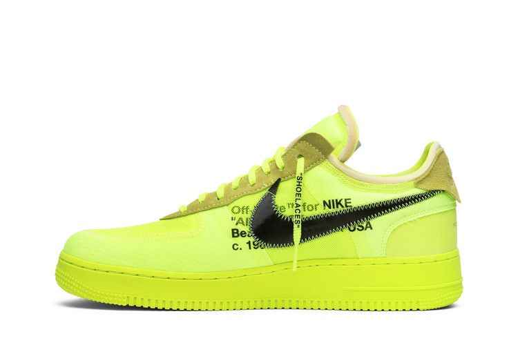 Nike Air Force 1 Low Off-White Volt - Nike Sneaker, Detailansicht 4