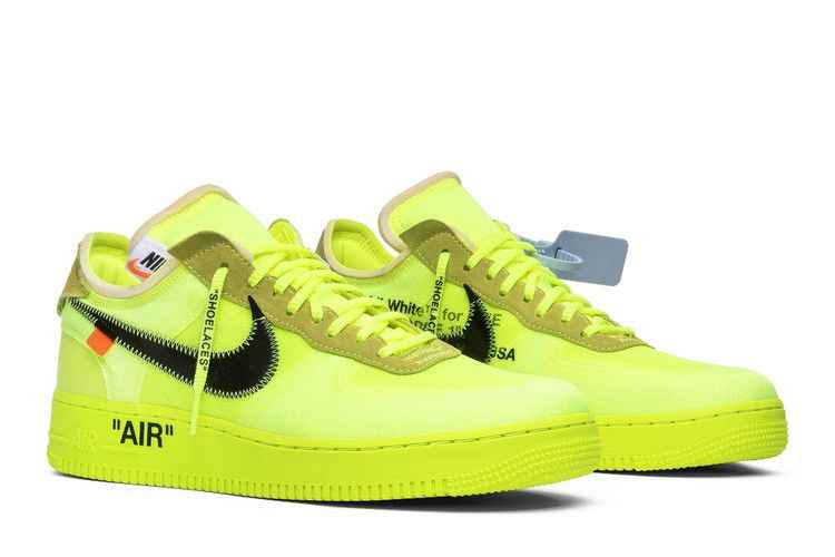 Nike Air Force 1 Low Off-White Volt - Nike Sneaker, Detailansicht 9