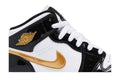Air Jordan 1 Mid Patent Black White Gold (GS) - Air Jordan Sneaker, Detailansicht 3