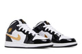 Air Jordan 1 Mid Patent Black White Gold (GS) - Air Jordan Sneaker, Detailansicht 9