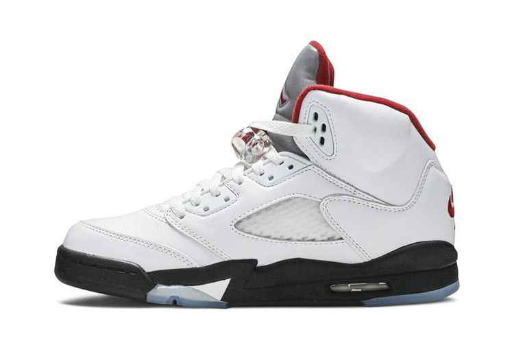 Air Jordan 5 Retro Fire Red Silver Tongue (GS) - Air Jordan Sneaker, Detailansicht 4