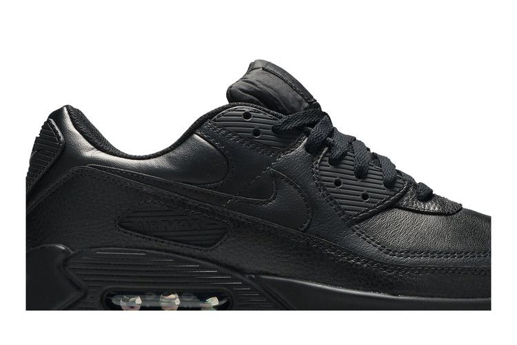 Nike Air Max 90 Leather Triple Black - Nike Sneaker, Detailansicht 4