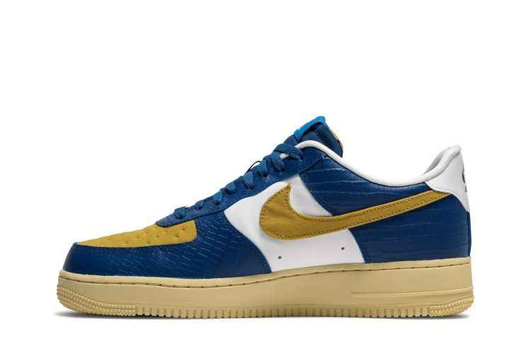 Nike Air Force 1 Low SP Undefeated 5 On It Blue Yellow Croc - Nike Sneaker, Detailansicht 4