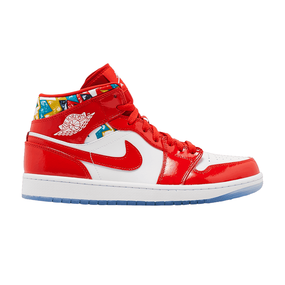 Air Jordan 1 Mid Barcelona Svetre Červený Lak