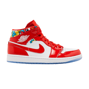 Air Jordan 1 Mid Barcelona Sweater Red Patent