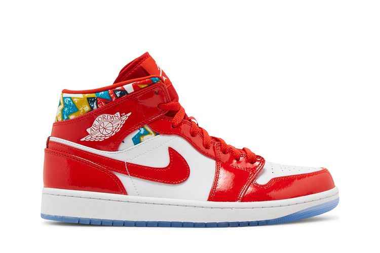 Air Jordan 1 Mid Barcelona Sweater Red Patent