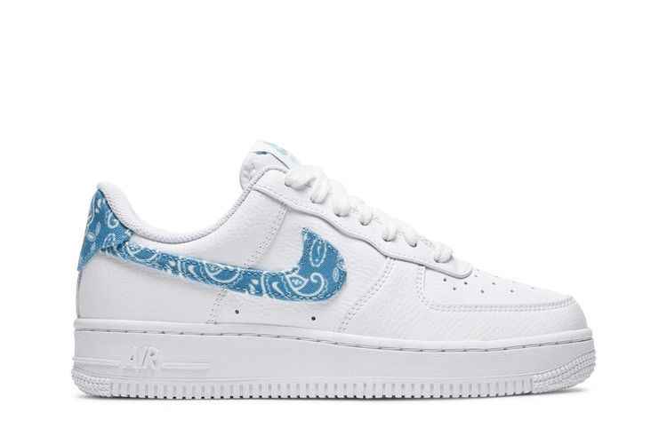 Nike Air Force 1 Low '07 Essential White Worn Blue Paisley - Nike Sneaker, Detailansicht 2
