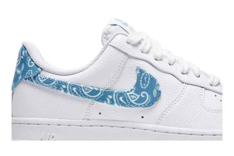 Nike Air Force 1 Low '07 Essential White Worn Blue Paisley - Nike Sneaker, Detailansicht 3