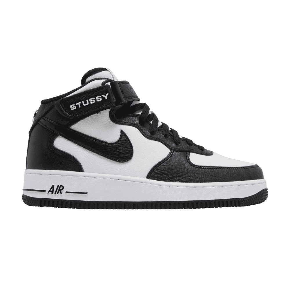 Nike Air Force 1 Mid Stussy Lys Bein Svart