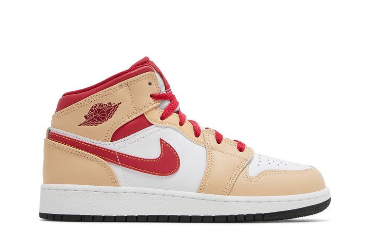 Air Jordan 1 Mid Beige Hvid Rød