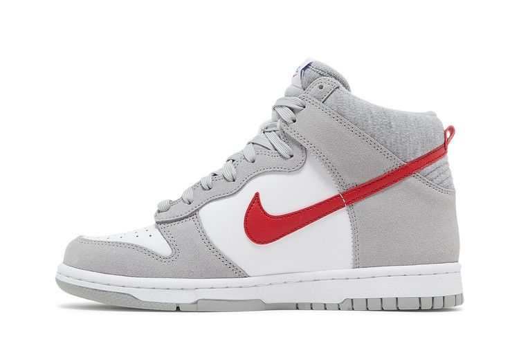 Nike Dunk High SE GS Athletic Club - Light Smoke Grey Gym Red - Nike Sneaker, Detailansicht 5