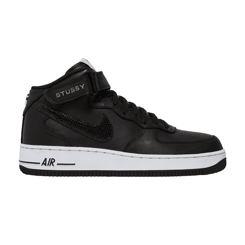 Nike Air Force 1 Mid Stussy Black White - Nike Sneaker