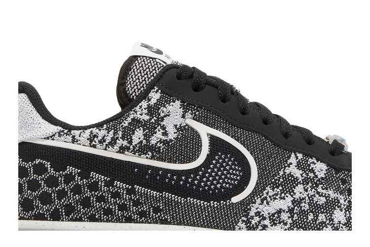 Nike Air Force 1 Low Crater Flyknit Black White Melange - Nike Sneaker, Detailansicht 3