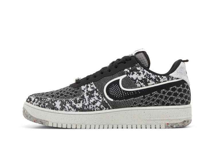Nike Air Force 1 Low Crater Flyknit Black White Melange - Nike Sneaker, Detailansicht 4