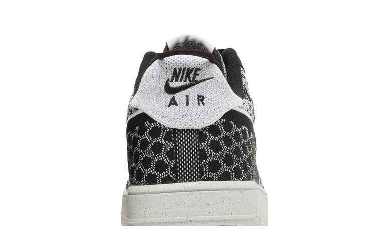 Nike Air Force 1 Low Crater Flyknit Black White Melange - Nike Sneaker, Detailansicht 8