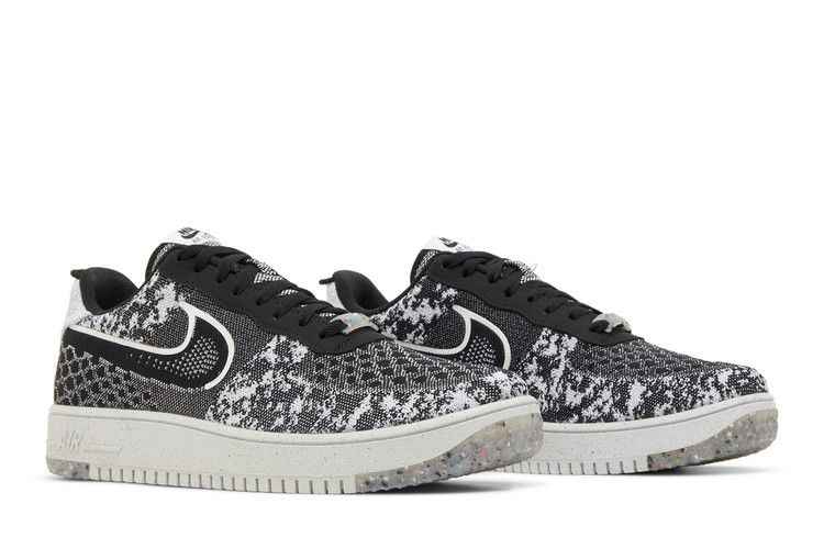 Nike Air Force 1 Low Crater Flyknit Black White Melange - Nike Sneaker, Detailansicht 9