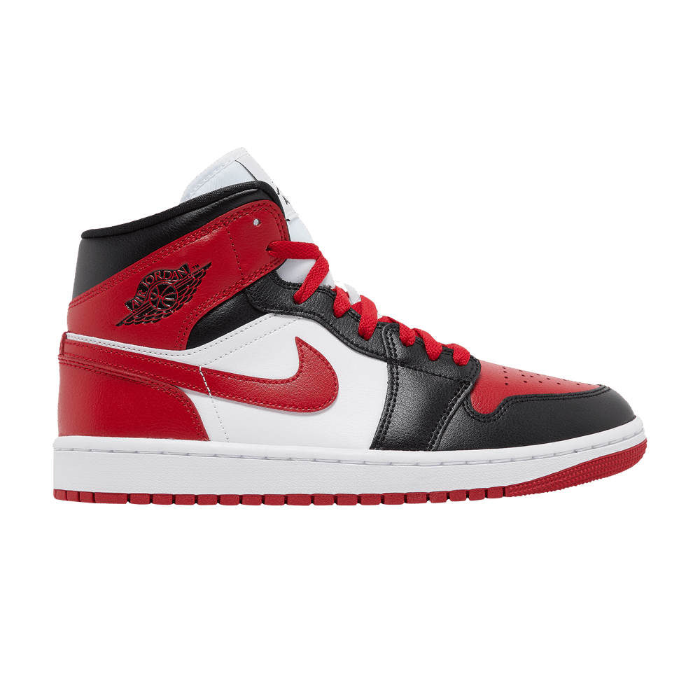 Air Jordan 1 Mid White Bred Toe - Air Jordan Sneaker