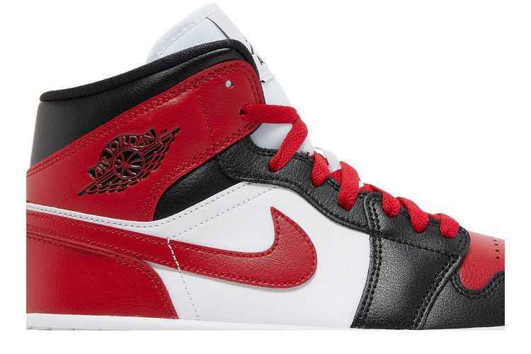 Air Jordan 1 Mid White Bred Toe - Air Jordan Sneaker, Detailansicht 3